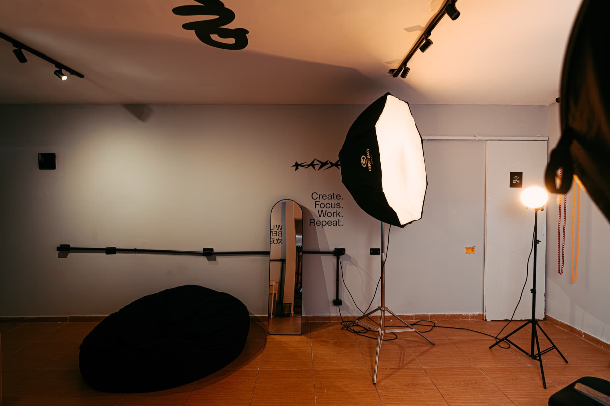 Detalhe — softbox aceso